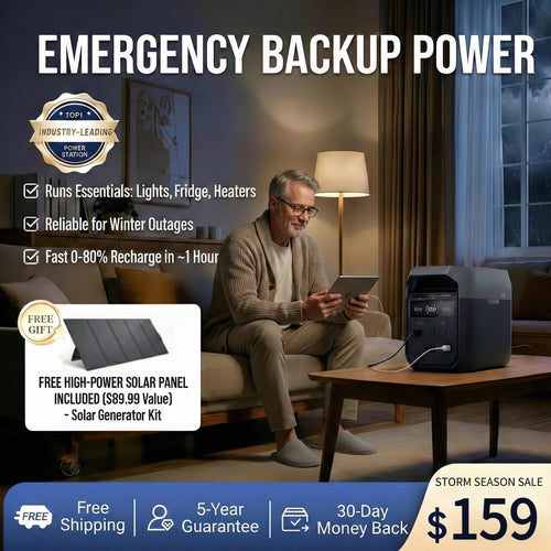 TerraForm Portable Power Station with 1800W AC Output & 10ms UPS Backup, Includes Free 400W Solar Panel