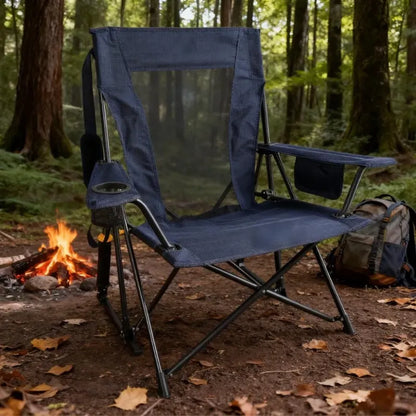 Breathable Outdoor Rocker: Gentle Rocking Motion, Compact Fold & Cup Holder