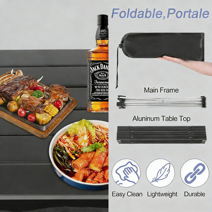 Ultralight Aluminum Folding Table with Bag, All-Purpose Outdoor Use
