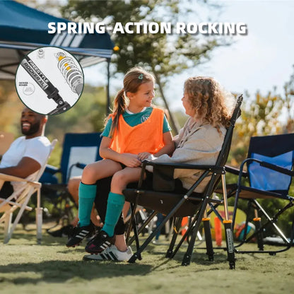 Breathable Outdoor Rocker: Gentle Rocking Motion, Compact Fold & Cup Holder