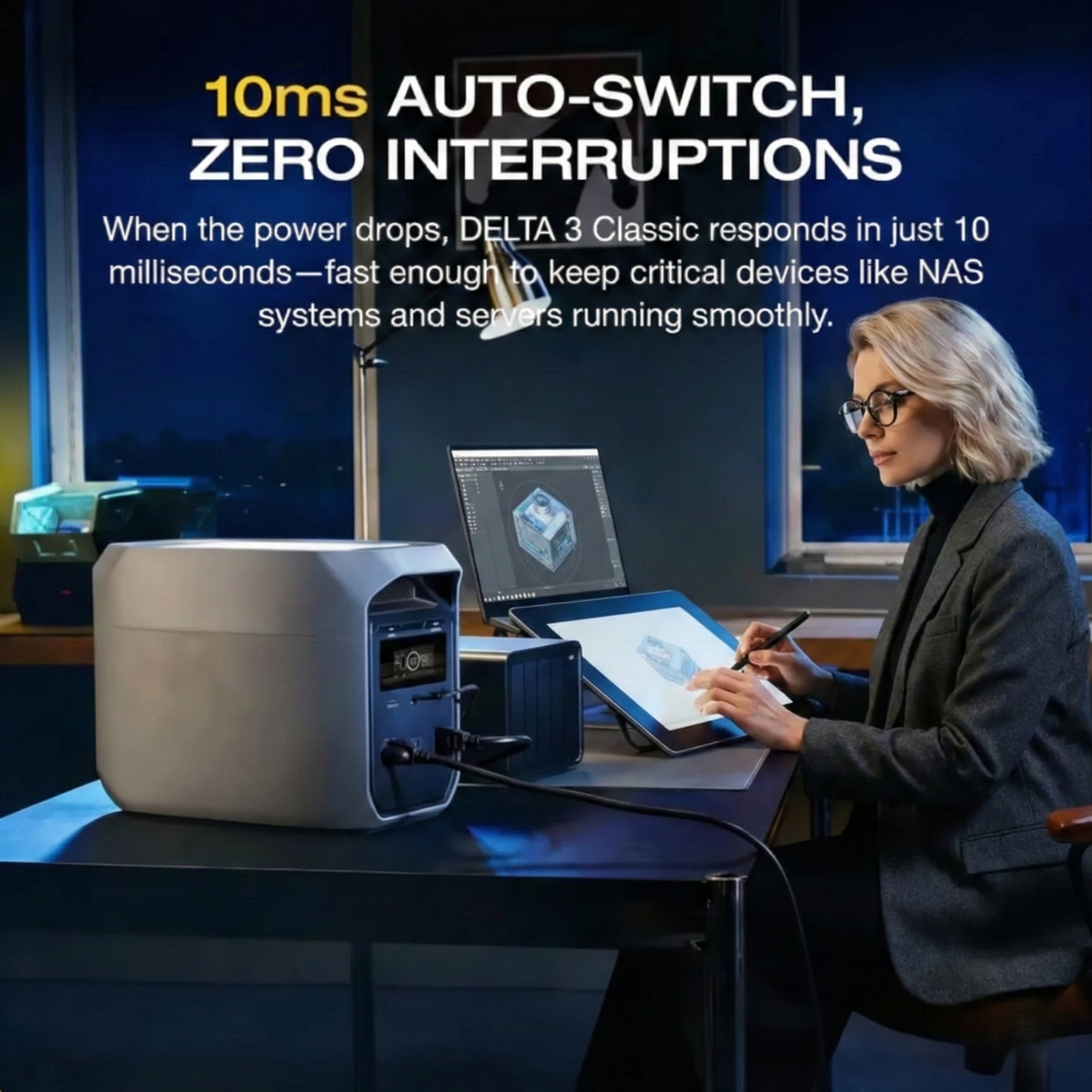 TerraForm Portable Power Station with 1800W AC Output & 10ms UPS Backup, Includes Free 400W Solar Panel