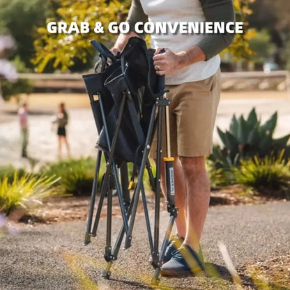 Breathable Outdoor Rocker: Gentle Rocking Motion, Compact Fold & Cup Holder