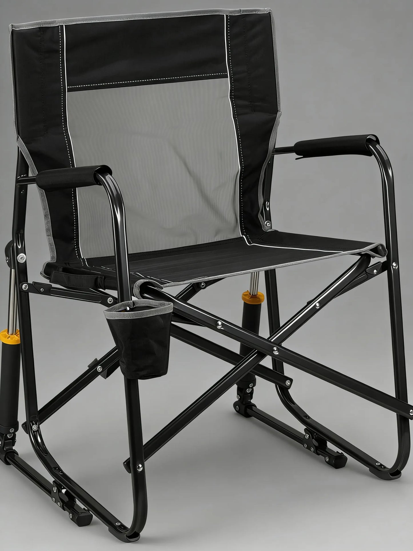 Folding Rocker with Cup Holder, Easy to Carry for Outdoor Camping & Relaxation