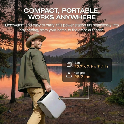 TerraForm Portable Power Station with 1800W AC Output & 10ms UPS Backup, Includes Free 400W Solar Panel