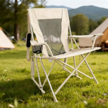 Breathable Outdoor Rocker: Gentle Rocking Motion, Compact Fold & Cup Holder