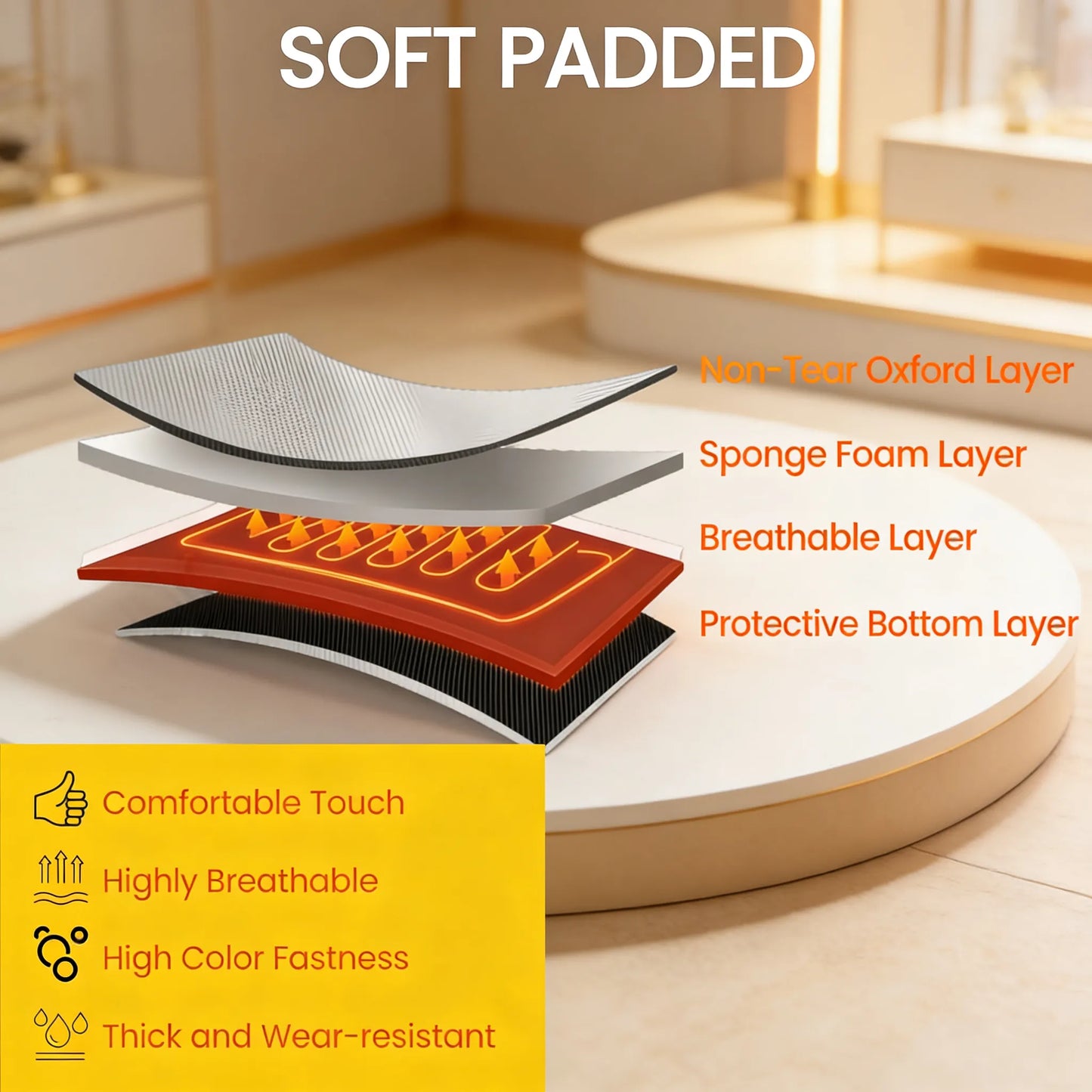 Fully Padded Folding Camping Loveseat, 650LBS Capacity with Cup Holders